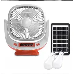 GENERICO - Ventilador Panel Solar Bluetooth Radio Luz