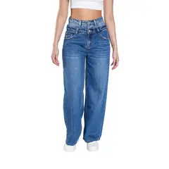 DREAMER - JEAN WIDE LEG DOBLE PRETINA PARA MUJER_.
