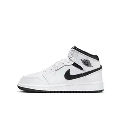 JORDAN - Tenis Mujer Air 1 Mid Fire Red - Blanco