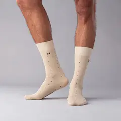 MARIO HERNANDEZ - Medias Mosaico Extrafina Beige MH Socks