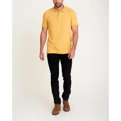 NO DRAMA - Camiseta polo sin bolsillos algodon Amarillo POLOSINBMOS