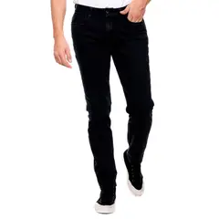 COLOR BLUE - Black Brixton/Slim Fit Jeans Con Desgastes