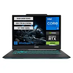 MSI - Portatil Gamer Cyborg 14 Intel Core i7-13620H RAM 64GB SSD 1TB RTX 4060