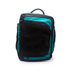 MACOLY - Maleta/Morral 308 para viaje lona negro x verde turquesa.