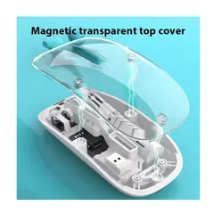 GENERICO - Mouse Inalámbrico Recargable Ratón Diáfano Bluetooth 24 G