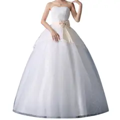 YURELKSHOP - VESTIDO NOVIA LARGO ELEGANTE STRAPLESS MUJER