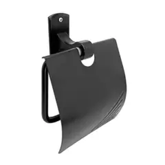 PAMO - Porta Rollo Para Papel Higiénico Negra Base Rectangular