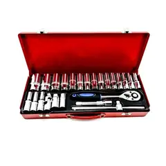 TOOL BE - Juego De Copas Largas + Accesorios 24 Piezas Trabajo Pesado