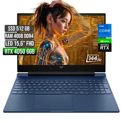 HP - VICTUS INTEL CORE I7-12650H RTX 4050 6GB SSD 512GB RAM 40GB LED 15,6" FHD 144Hz