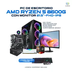 POWER GROUP - PC GAMER AMD RYZEN 5 8600G 4.3GHZ 16GB 1TB SSD MONITOR 21“5 - R86161SBRW