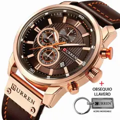 CURREN - Reloj Hombre 8291 Cuero Mas obsequio Llavero