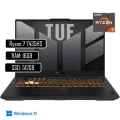 ASUS - PORTATIL TUF GAMING AMD RYZEN 7 7435HS 16GBDDR5 512 SSD PANT 15,6" FHD RTX 4050 6GB