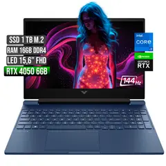 HP - VICTUS INTEL CORE I7-12650H RTX 4050 6GB SSD 1TB RAM 16GB LED 15,6" FHD 144Hz