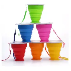 AFM - Vaso Reutilizable Portátil Plegable Con Tapa En Silicona