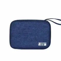 GENERICO - ESTUCHE CARTUCHERA ORGANIZADOR CABLES VIAJE ALMACENAR-AZUL