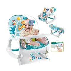 GENERICO - Silla Mecedora Vibradora Crececonmigo Musical Doble Bandeja