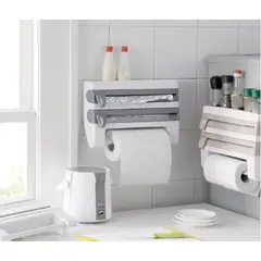 GENERICO - Porta Rollos Dispensador Cocina 4en1 Cortador Aluminio Papel