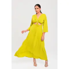 RAGTEX - VESTIDO LARGO CASUAL DE MUJER VERDE REF-2009