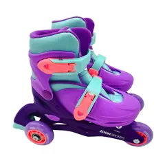 ZOOM SPORT - Patines para Principiante 2 en 1 Zoom Fast Morado T_27_30