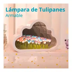 GENERICO - Lampara Mesa Tulipanes Infinitos Espejo Nube
