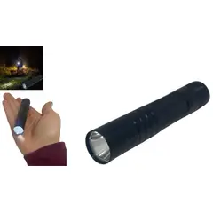 MAZUGI - Mini Linterna De Mano Portátil Función De Pilas Negra 10 Cm