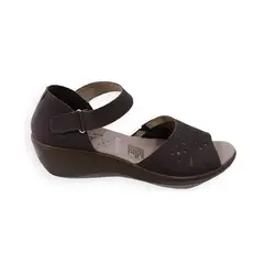 CALZADO ROMULO - Sandalia Romulo Dama Cuero Graso Ajuste Velcro Tacón Corrido