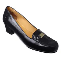 GENERICO - Zapato Formal En Cuero Tacón Ancho 3 ½