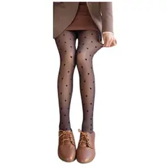 GENERICO - Media veladas Pantalón Térmica translucida Piel con corazones 80 gr