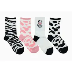 GENERICO - MEDIAS CANILLERAS DE VAQUITAS MULTICOLOR PAKC *4