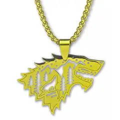 GENERICO - Collar Hombre Mujer Con Dije Game Of Thrones Lobo Color Oro