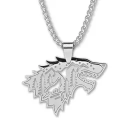 GENERICO - Collar Hombre Mujer Con Dije Game Of Thrones Lobo Color Oro