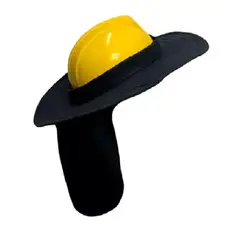 NACIONAL - SOMBRERO ALERON PARA CASCO DE SEGURIDAD COLOR AZUL OSCURO CON PROTECTOR CUELLO