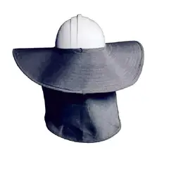 NACIONAL - SOMBRERO ALERON PARA CASCO DE SEGURIDAD COLOR JEAN CON PROTECTOR CUELLO