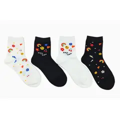 GENERICO - MEDIAS CANILLERAS DE ANIMACION DE ARCOIRIS MULTICOLOR PACK 4