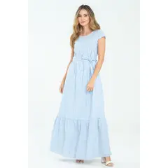 RAGGED - Vestido largo sayghe Azul claro