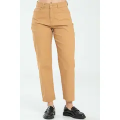 RAGGED - Pantalon mom cinco bolsillos Beige oscuro