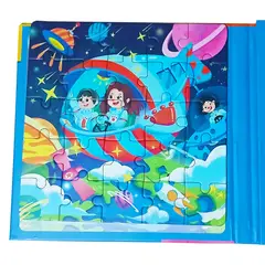 GENERICO - Libro X 3 Rompecabezas Fichas Magnetizadas Diseño Espacio