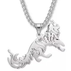 GENERICO - Collar Para Hombre Y Mujer Y Dije Gato Persa Acero