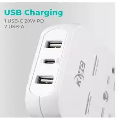 GENERICO - Cargador De Pared Usb De Múlt Usb-c Pd Extensor De 6 Tomas