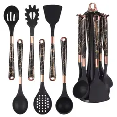 GENERICO - Juego De Utensilios De Cocina En Silicona 7 Pcs Con Base