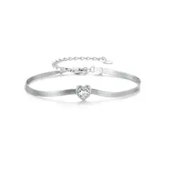 ALHAJAS - Pulsera Manilla Para Mujer Corazón Amor Fabricada En Plata 925