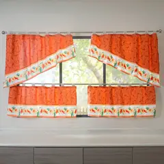 VIANNEY - Cortinas De Cocina Flor De Durazno B