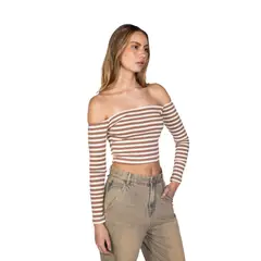 DREAMER - BLUSA MANGA LARGA CUELLO BARCO PARA MUJER