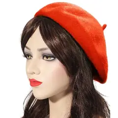 GENERICO - Boinas de lana gorras clásicas francesas artista roja