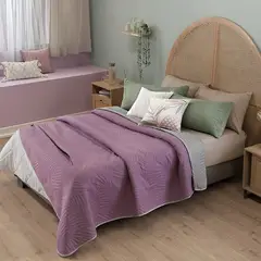 VIANNEY - Cubrelecho Novo Malva Talla King Ultra Ligero, Doble Vista -