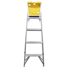 SURTEK - Escalera De Tijera 4 Peldaños Antideslizantes 90 Kg