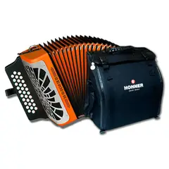 HOHNER - ACORDEÓN REY VALLENATO BESAS NARANJA A4965S