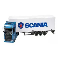 JUGANDO Y EDUCANDO - Camión A Escala Con Trailer Escala 143 Scania Bburago Original