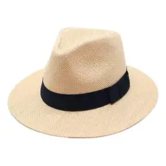 VELBROS - Sombrero Fedora Hombre Mujer Playa Gorro Gardel Sol Elegante - Beige