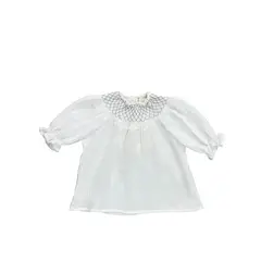 WOONKIE - Camisa cuello nido de abeja